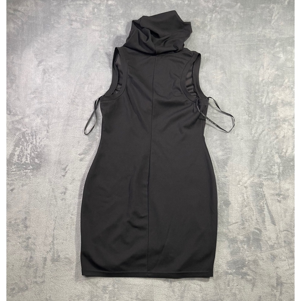 Guess Los Angeles Womens Black Sleeveless Hooded Quarter Zip Bodycon Dress L - Picture 9 of 10